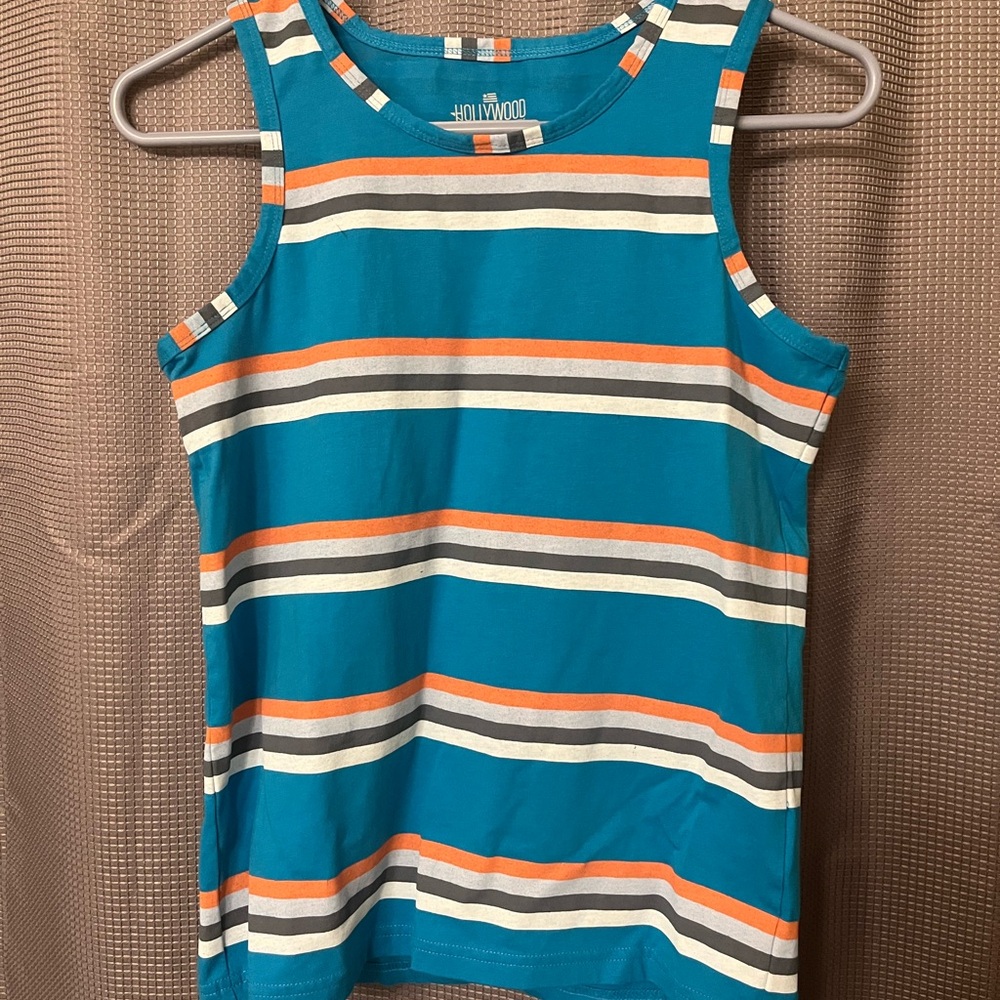 Kids Striped Tank Top - Blue and Orange